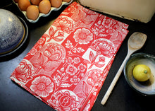 Load image into Gallery viewer, 'Poppy & Peony' Tea Towel