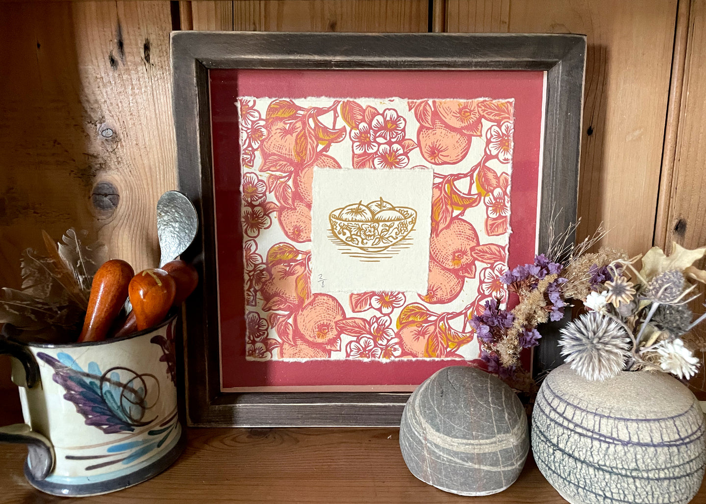 'Appleblossom & Bowl' framed artwork