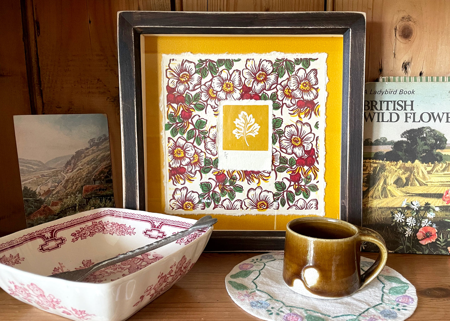 'Rosehip & Hawthorn' framed artwork
