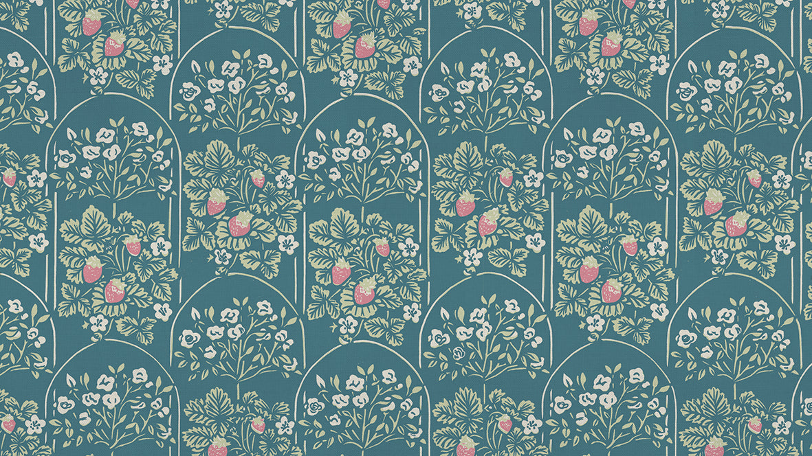 'Strawberry & Rose' Fabric