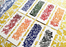 Load image into Gallery viewer, Lino printed bookmarks
